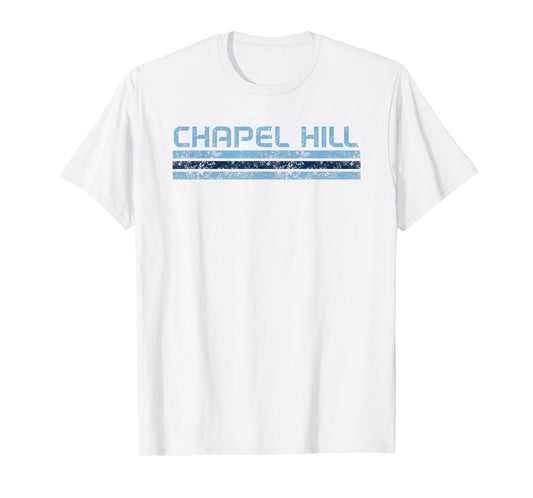 Chapel Hill North Carolina Retro Vintage Weathered Stripe T-Shirt