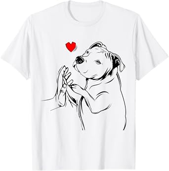 Pitbull Love Cute Pittie Dog Mom Funny Girls T-Shirt