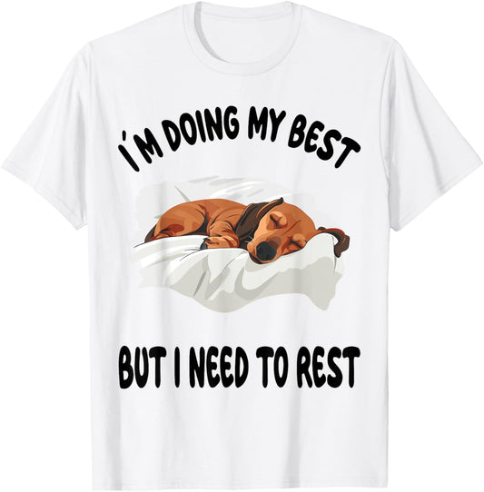 Dachshund Doxie Dog Pajamas Nightgown Sleeping Napping T-Shirt