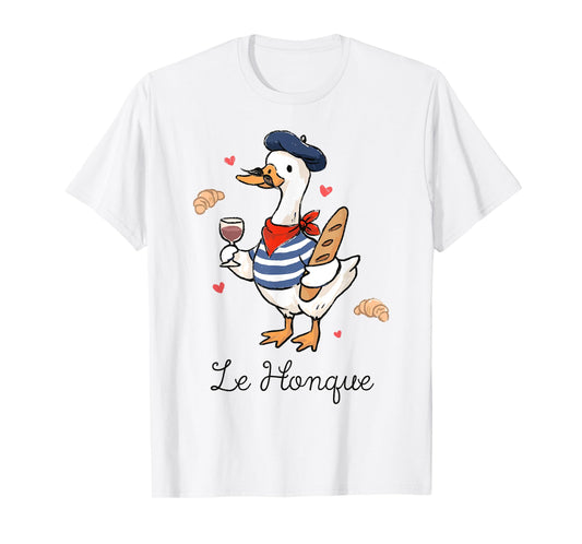 Retro Le Honque Silly Goose Baker Loving Baking Duck Meme T-Shirt