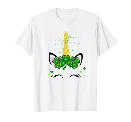 St. Patrick's Day Irish Unicorn face T-Shirt Men Women kids T-Shirt