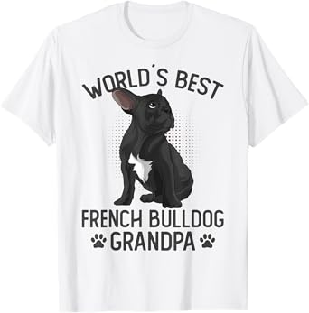 World´s Best French Bulldog Grandpa Funny Frenchie Dog Lover Men T-Shirt