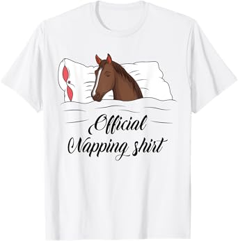Sleeping Horse Lover Pyjamas Official Napping T-Shirt