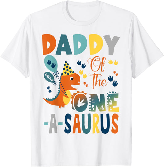 Daddy Of The One-A-Saurus 2Nd Birthday Dinosaur Party T-Shirt
