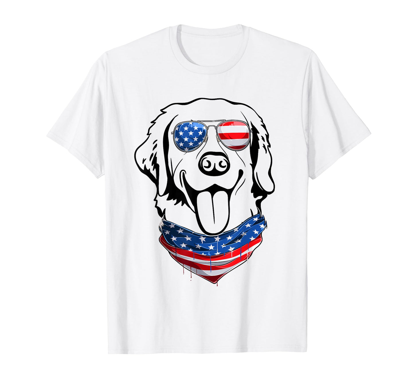 Labrador 4th of July Patriotic American Flag Labrador Dog T-Shirt