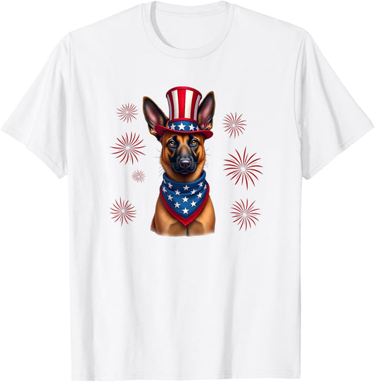 Belgian Malinois Dog, Patriotic, 4th of July T-shirt