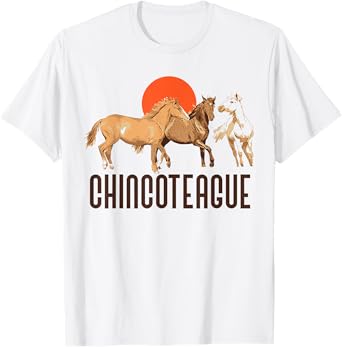 Retro Chincoteague Island Wild Pony Horse 80s Graphic T-Shirt