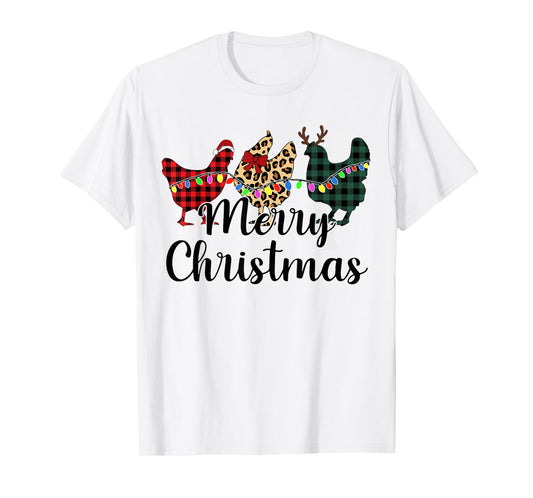 Buffalo Plaid Chickmas Merry Christmas Chicken Lover Xmas T-Shirt