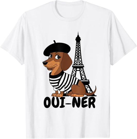 Oui-Ner Dog Funny Dachshund Wiener Sausage Ween Doxie T-Shirt