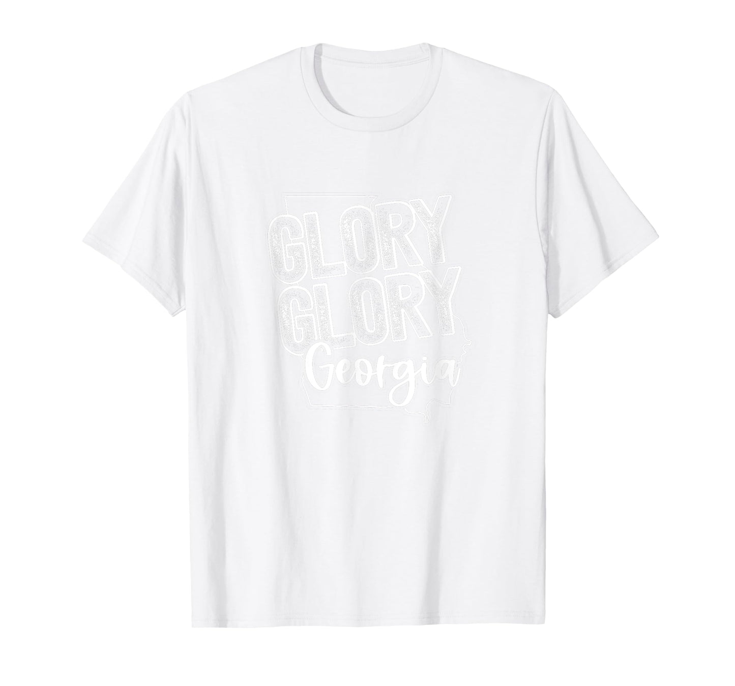 Georgia fans fight song, Glory white on red T-Shirt