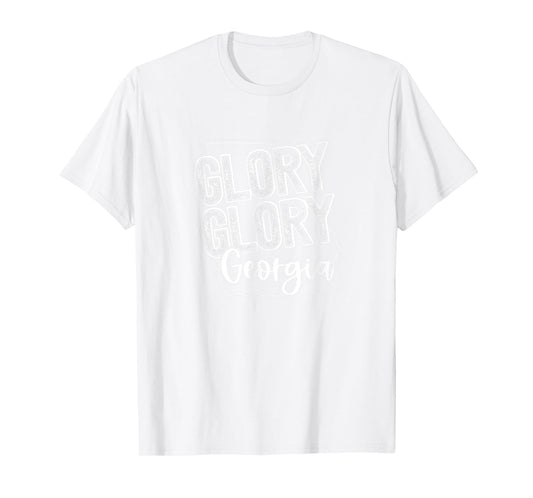 Georgia fans fight song, Glory white on red T-Shirt