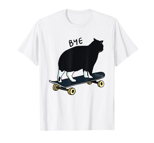 cat on skateboard cool skateboarding cat lover mom dad funny T-Shirt for Men Women