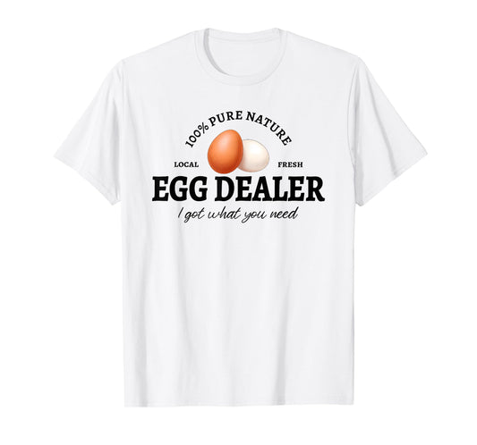 Egg Dealer Funny Chicken Farmer & Farmers Market Logo T-Shirt