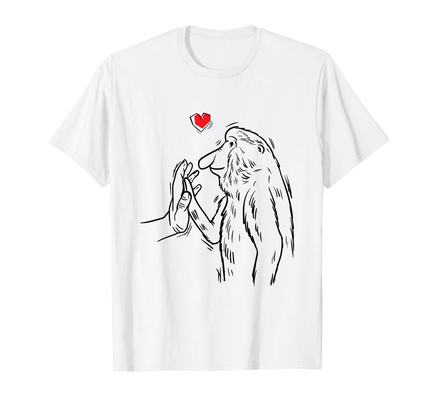 Malaffealuv Proboscis Monkey Long-Nosed Monkey Unisex-Adults T-Shirt, Grey, Small, Short Sleeve