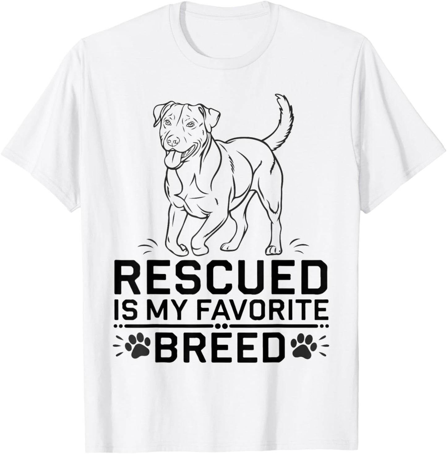 Rescued Is My Favorite Breed Funny Dog Rescue Adoption Lover T-Shirt