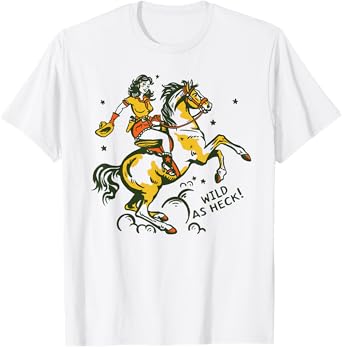 Wild As Heck Retro Vintage Western Rodeo Yeehaw Cowgirl Gift T-Shirt