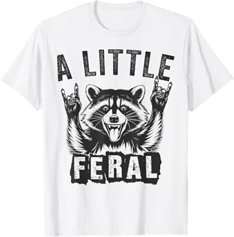 Feral Raccoon Graphic A Little Feral Toddler Boy Men Funny T-Shirt