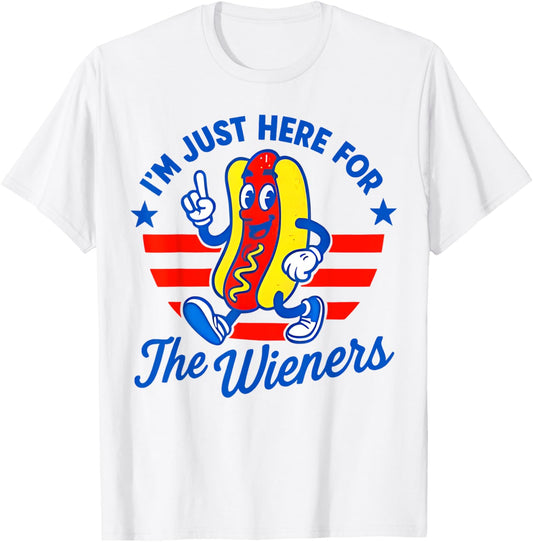 I'm Just Here For The Winners Hotdog Patriotic 4th Of July T-Shirt