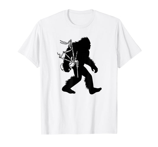 Bigfoot Bagpipes Irish Sasquatch Scottish Bagpiper T-Shirt