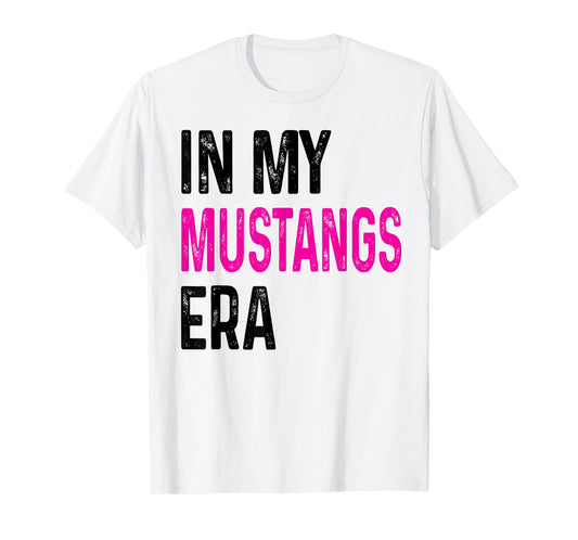In My Mustangs Era Back to School Spirit Game Retro Groovy T-Shirt