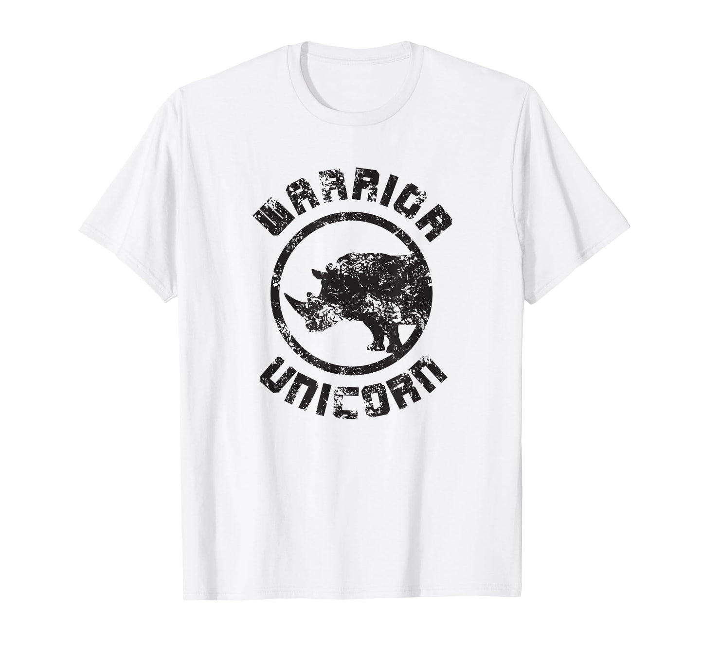Warrior Unicorn Rhino Tshirt Distressed Graphic Tee T-Shirt