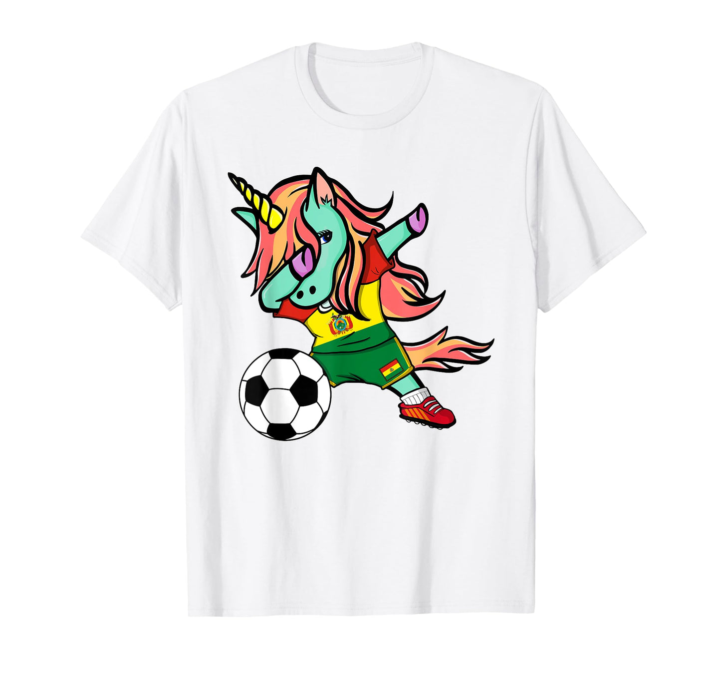 Unicorn Dab Bolivia Soccer Jersey Bolivian Football Lover T-Shirt