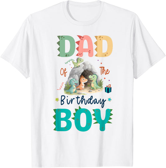 Dad Of The Birthday Boy T Rex Dinosaur Family Party Mens T-Shirt