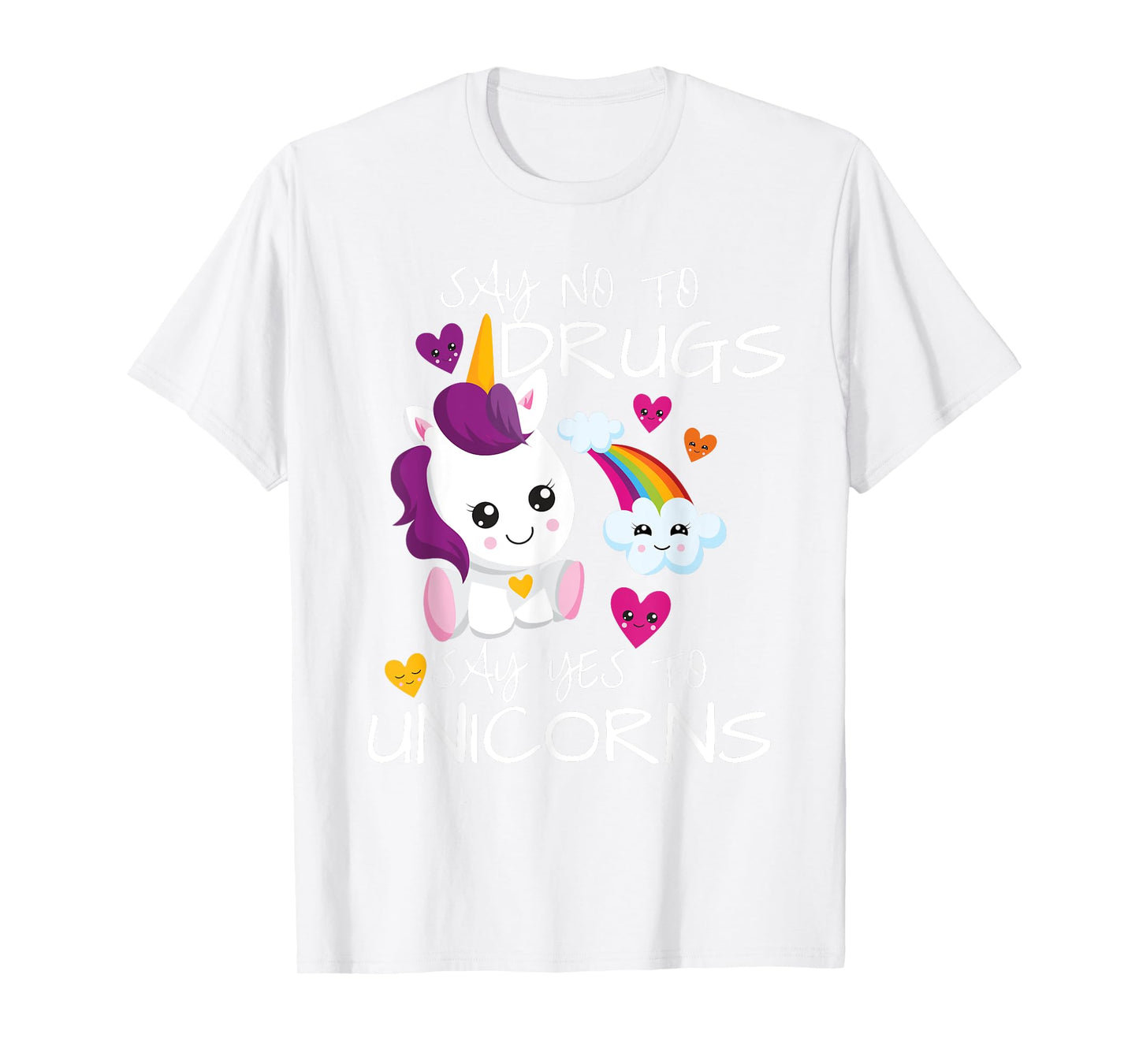 Red Ribbon Week Kids Youth Say No Say Yes To Unicorns T-Shirt
