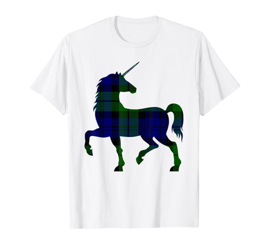 Black Watch Plaid Unicorn Scottish Pride Tartan T-Shirt T-Shirt