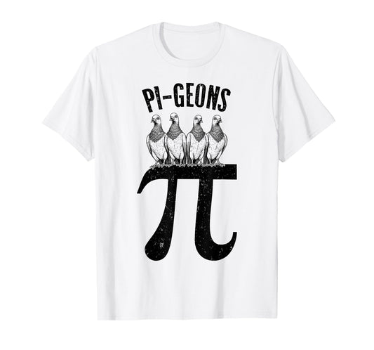 Pi Day Pi-Geons Funny Pigeon Bird Math Teacher Mathematics T-Shirt