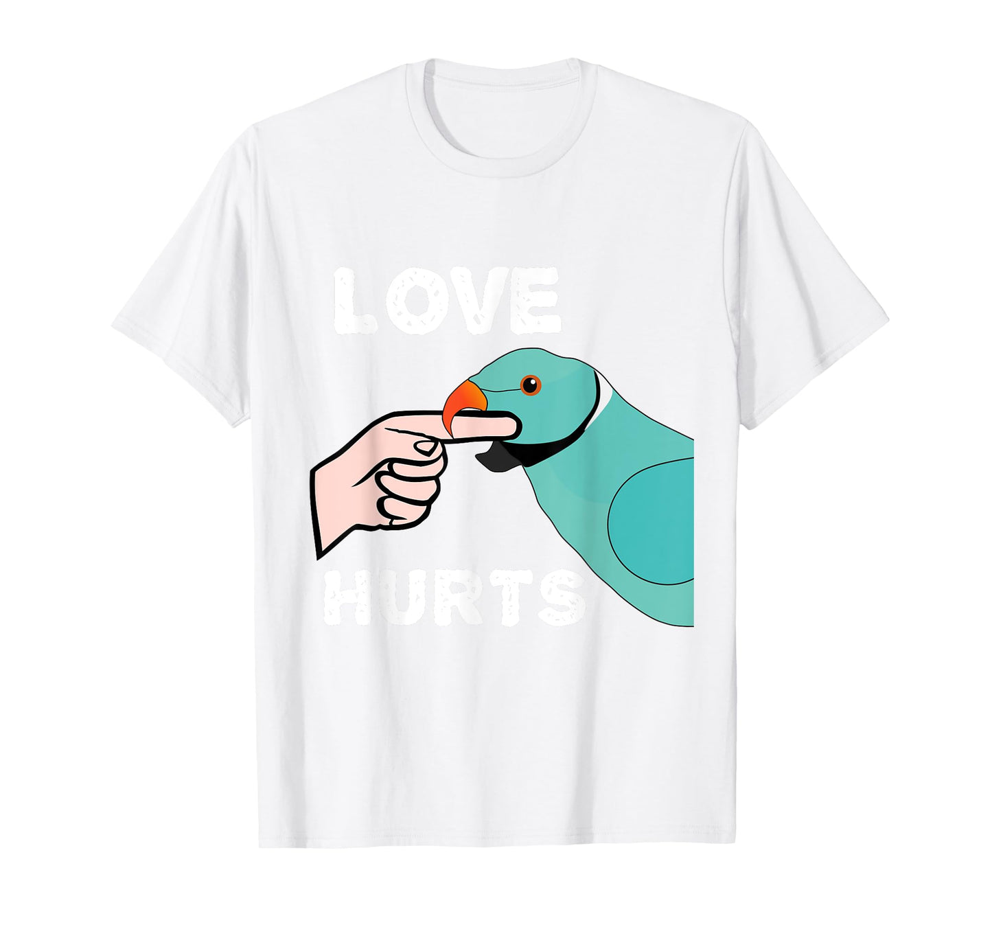 Love Hurts Blue Indian Ringneck Parrot T-Shirt