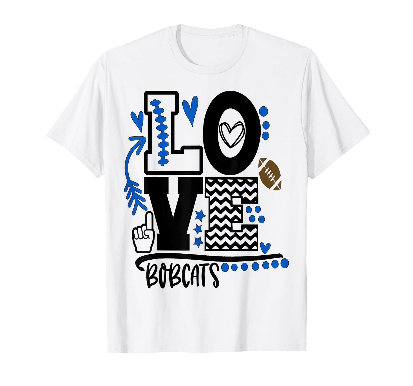 Football, bobcats, shirt, cats, mom, school spirit, t shirt T-Shirt