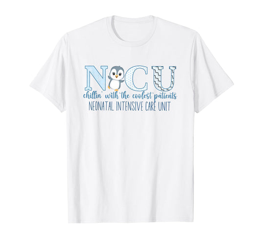 Winter NICU Nurse Cute Penguin Nurse NICU Holiday Christmas T-Shirt