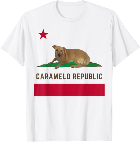 Caramelo Republic Stray Dog Brazilian Parody California Flag T-Shirt