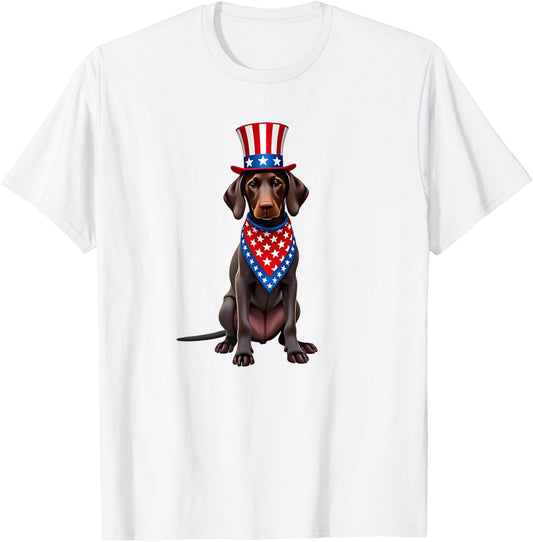 German Shorthaired Pointer dog, July 4th, Patriotic T-Shirt