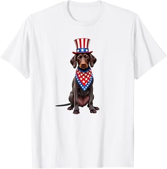 German Shorthaired Pointer dog, July 4th, Patriotic T-Shirt