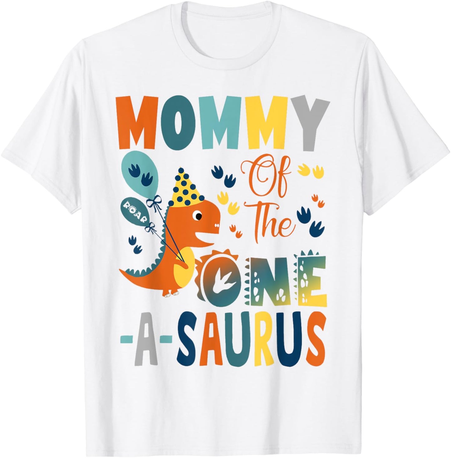 Mommy Of The One-A-Saurus 2Nd Birthday Dinosaur Party T-Shirt