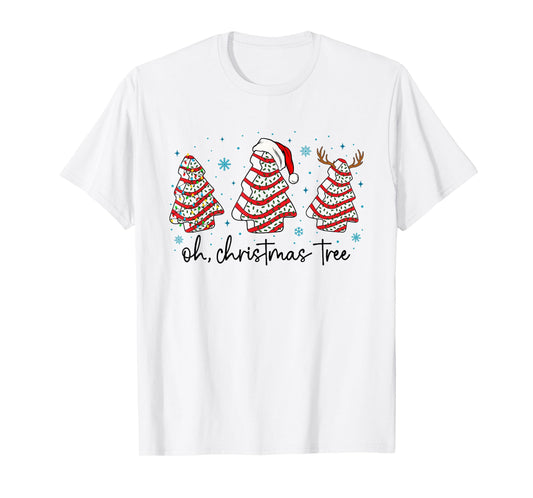 Oh Christmas Tree Cakes Debbie Becky Jen Cake Lovers Xmas T-Shirt