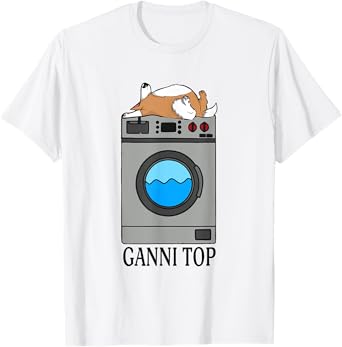 Funny Dog Lay Down On The Washing Machine Ganni Top T-Shirt for Men Women
