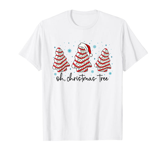 Oh Christmas Tree Cakes Debbie Becky Jen Cake Lovers Xmas T-Shirt