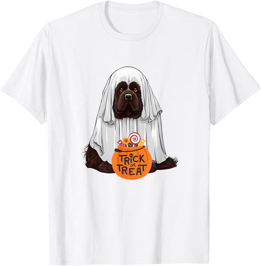Cute Brown Newfoundland Dog Halloween T-Shirt