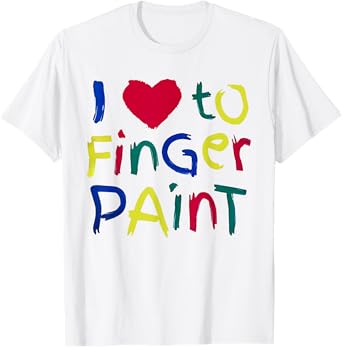 I Heart Love To Finger Paint I'm Paint Cute Couple Valentine T-Shirt
