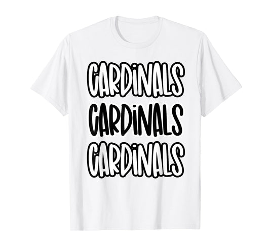 Cardinals Repeating School Spirit red black white T-Shirt