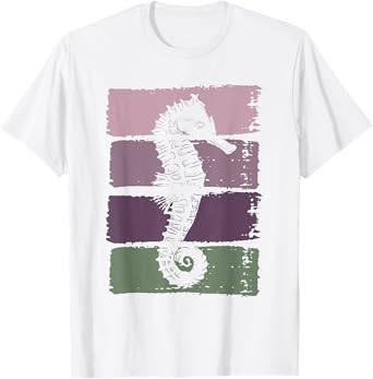 Retro Sea Fish Ocean Animal Sea Creature Seahorse T-Shirt