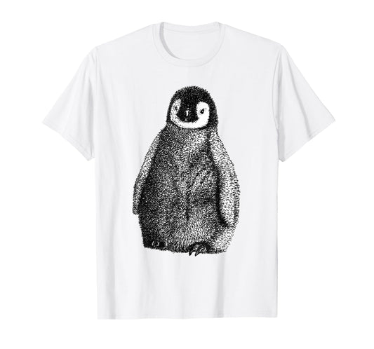 Cute Baby Emperor Penguin Illustration T-Shirt