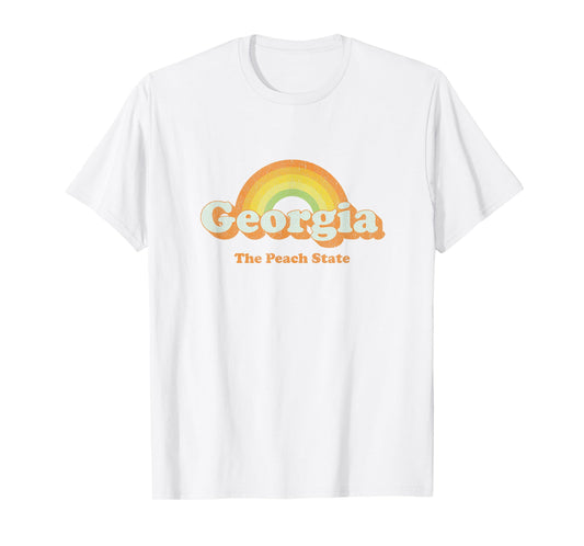 Retro Georgia T Shirt Vintage 70s Rainbow Tee Design