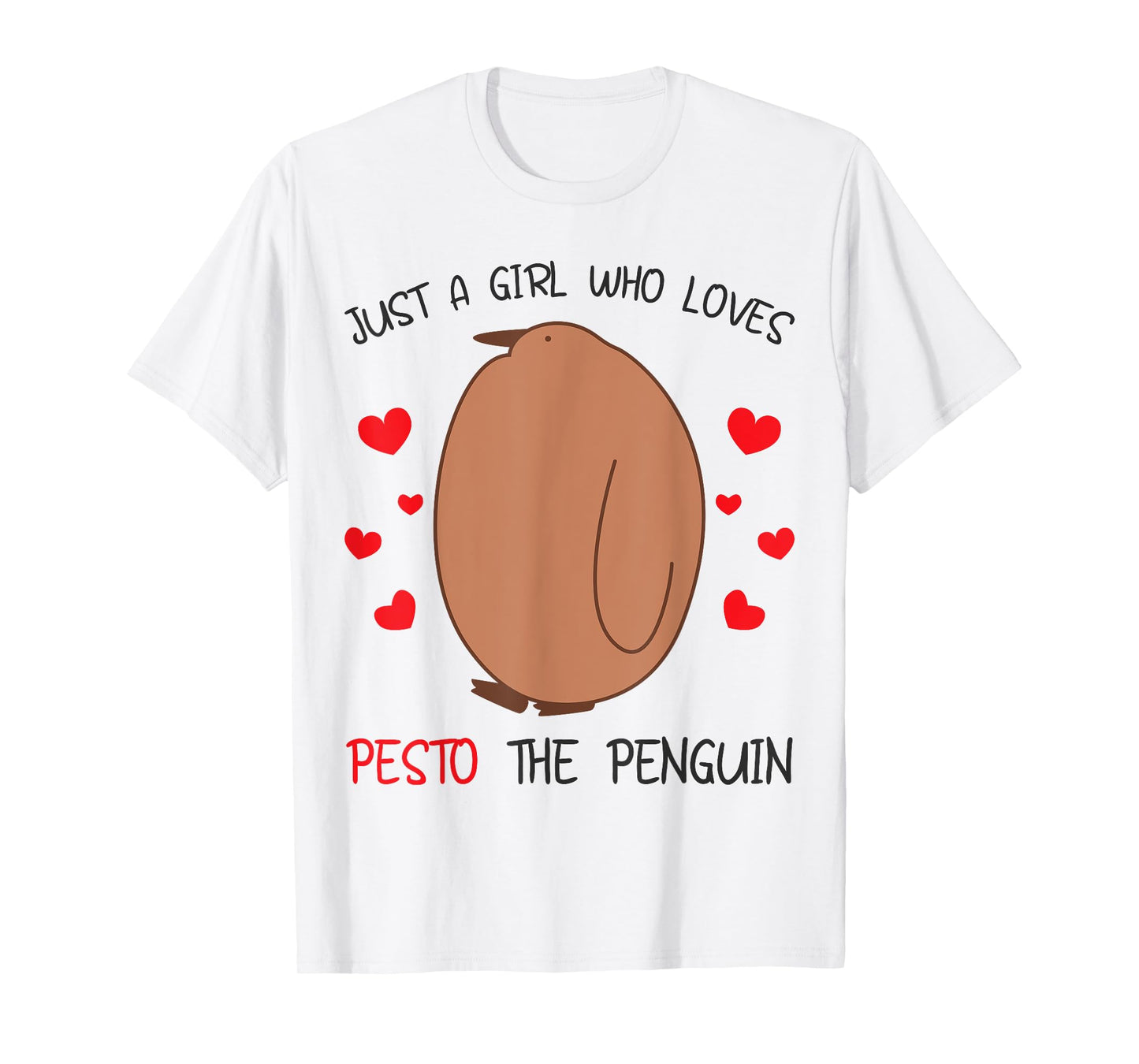 Just a Girl Who Loves Pesto The Penguin Funny Bird Meme T-Shirt
