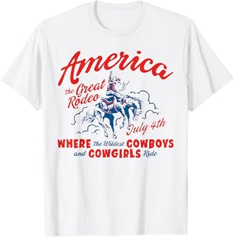 Great America July 4th Rodeo Western American Independence T-Shirt