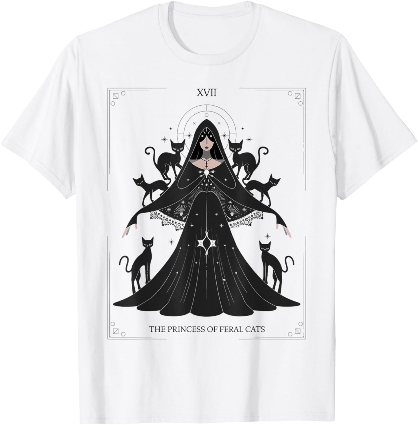 Princess of Feral Cats Gothic Tarot Art T-Shirt