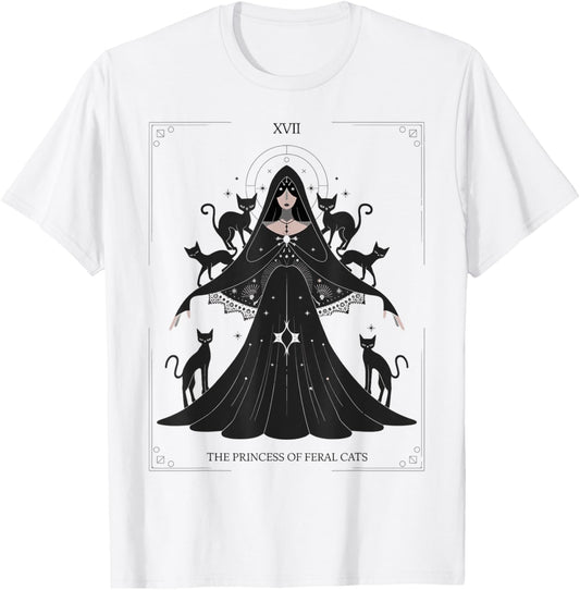 Princess of Feral Cats Gothic Tarot Art T-Shirt